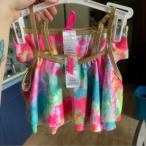 Betsey Johnson Girl’s Kid’s Size 4 Tie Dye Bikini Swimsuit Set